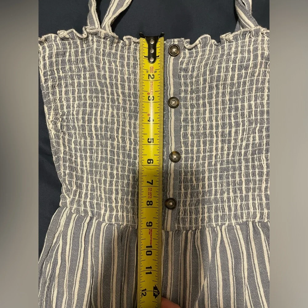 NWT Hollister Removable Straps Smocked Back Wide Leg Pocket Jumpsuit - Picture 9 of 15